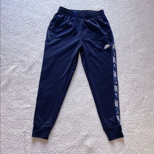 Nike Men's Blue Joggers with Logo Stripe